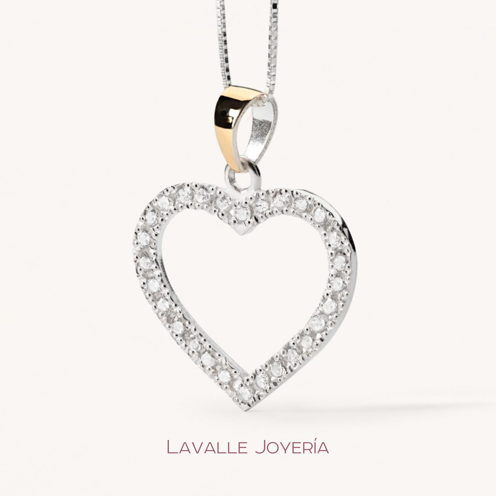 joya en forma de corazon modelo lavalle en oro 18k con brillantes